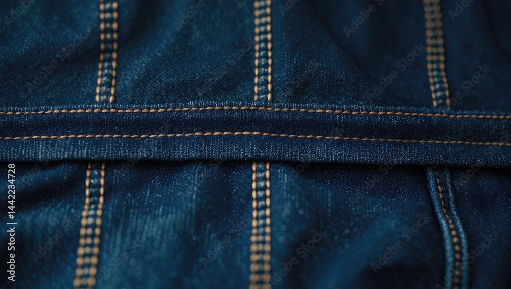 Naklejka premium Jeans stitching in close-up