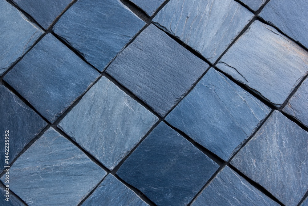 Blue stone tiles forming diamond pattern Blue stone tiles forming diamond pattern