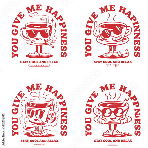 cartoon character of coffee Graphic Design for T shirt Street Wear and Urban Style
