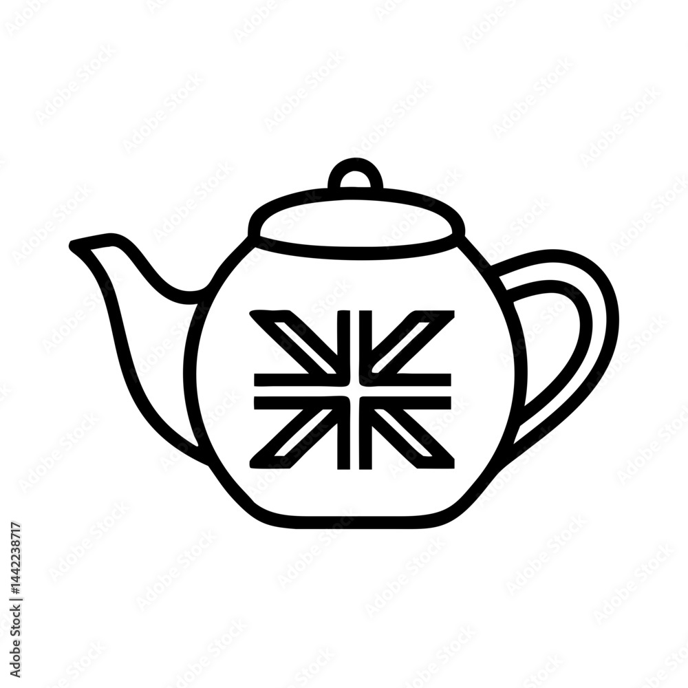A tea pot with British flag pattern
