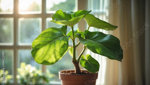 Fiddle leaf fig exposed to sunlight