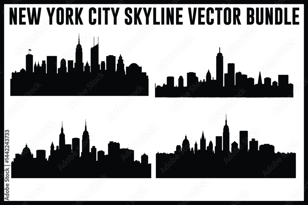 Fototapeta premium new york city skyline vector bundle