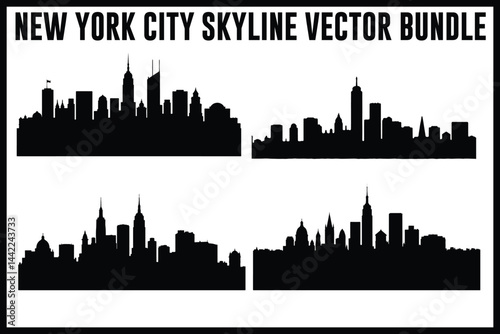 new york city skyline vector bundle