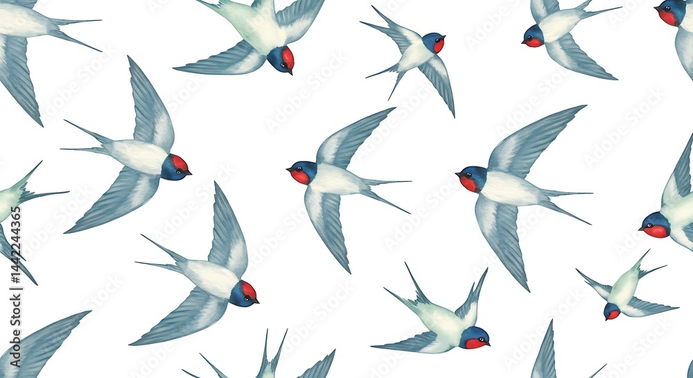 Fototapeta premium Azure Wings in Flight AI Generated