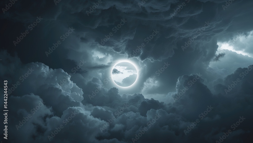 Fototapeta premium Black Hole and Tumultuous Storm Clouds