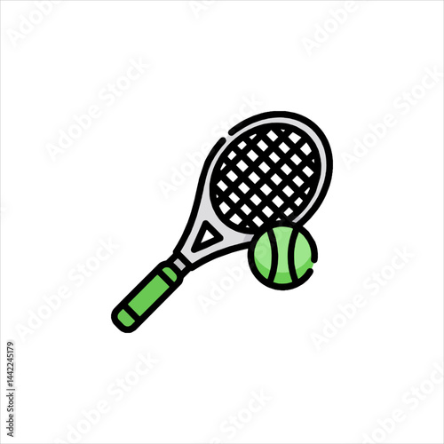 tennis racket and ball