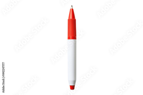 Red marker pen on white background simple minimal design office supplies stationery writing tool
