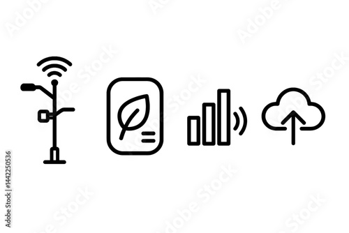 Urban-sensor icons integrating device, air, sound, and cloud