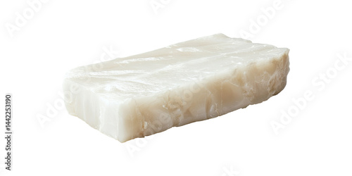 Block Of Lard. Cooking Ingredient For Baking And Frying Isolated On Transparent Background