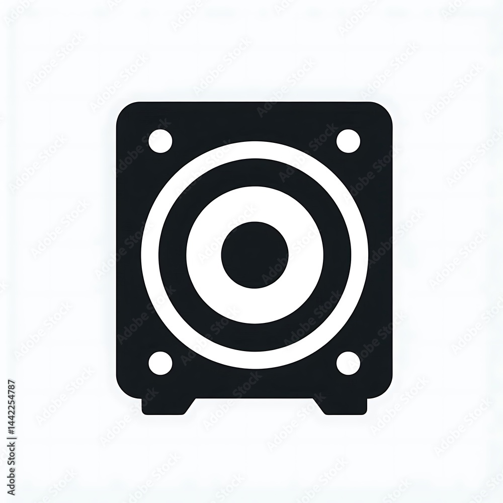 Flat Black Speaker Icon (Minimalist) Flat Black Speaker Icon (Minimalist)