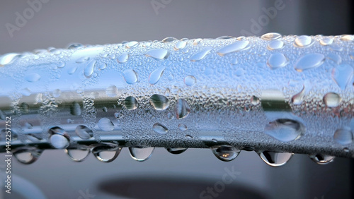 Obraz na płótnie water drops om metal surface close up w salonie