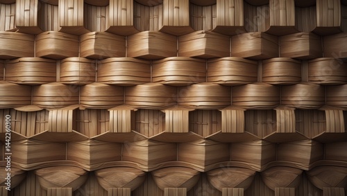Bamboo texture and basketry design of container in detail