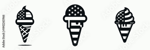 The ice cream. Symbol Vector Clip art. Frozen dessert delight a chilly treat for summertime enjoyment great flavor.