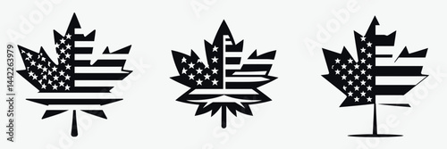 The maple leave. Symbol Vector Clip art. Crimson foliage a natural emblem viewing autumnal botany and canadian icons.