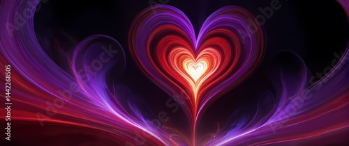 Explosive brushstrokes of reds and purples depicting swirling ardent hearts