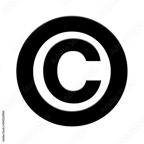 Digital composite. ..Black copyright symbol on a white background.