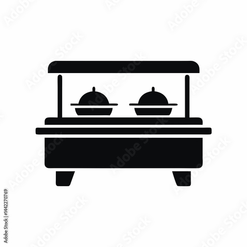 Buffet icon vector silhouette illustration isolated on white background