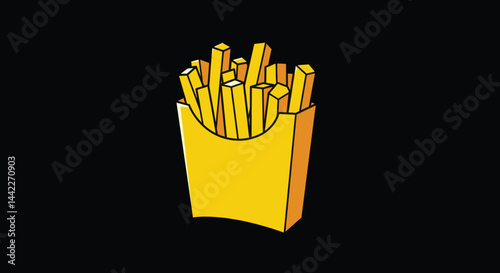French Fries in Blue Box