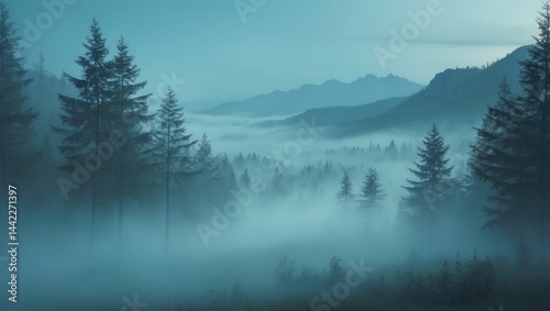 A striking picture of a transparent landscape, highlighting every nuance of the rocky summits and valleys under a sharp blue sky.