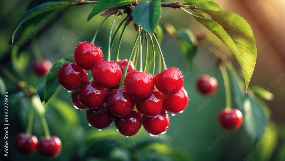 Edible cherries from the fruit tree Edible cherries from the fruit tree