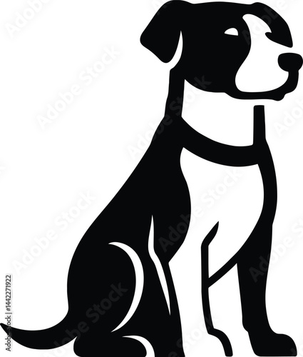 Vector Dog Silhouette for Graphic Templates, Puppy Shape Art for Print-on-Demand.