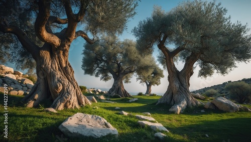 Olive garden showcasing the most ancient olive trees, some exceeding 1000 years