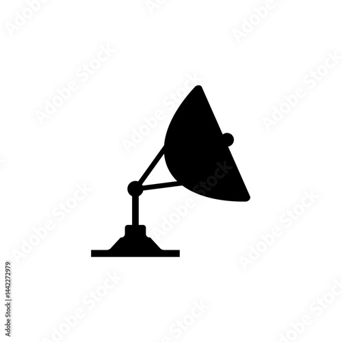 parabolic antenna silhouette. Vector illustration
