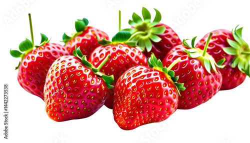 Obraz na płótnie strawberry on white PNG transparent background w salonie