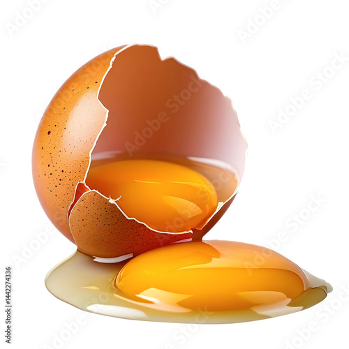 Obraz na płótnie broken egg isolated on white PNG Transparent background w salonie