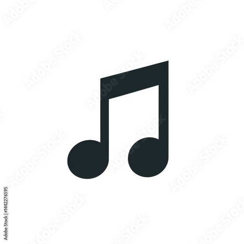 Dark Gray Eighth Note Music Icon Graphic