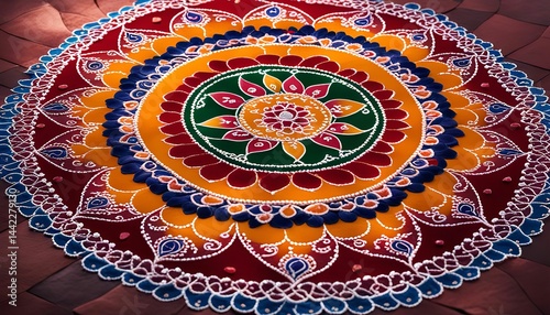 Intricate Colorful Rangoli Design