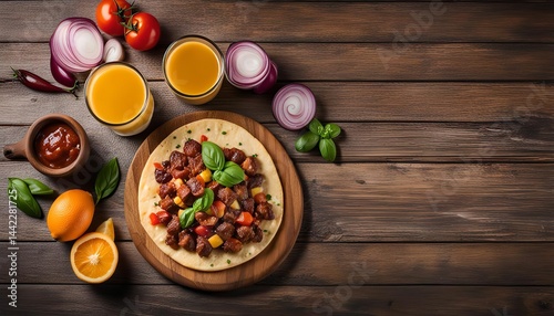 Delicious Mexican Food on Wooden Table