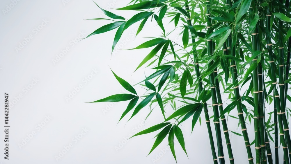 Obraz premium Background featuring bamboo forest plant with dark green leaves