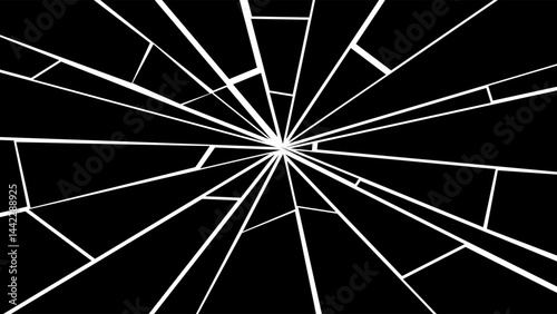 Broken glass overlay. Cracked glass surface vector graphics. Shattered glass shards.