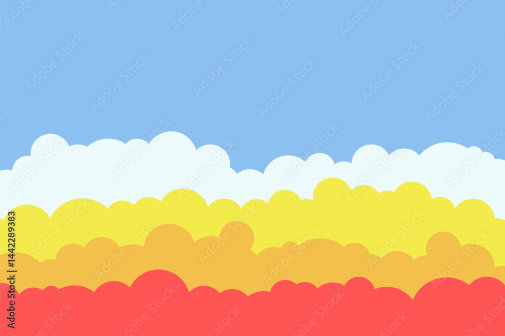 Cartoon sky background with clouds. Content background colorful sky with copyspace. Cartoon sky background with clouds. Content background colorful sky with copyspace.