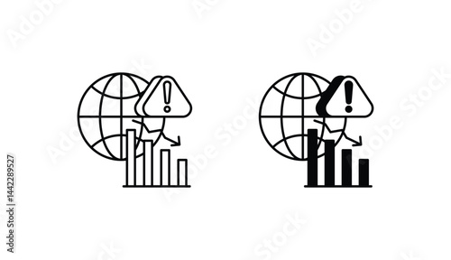 Global crises icon design with white background stock illustration