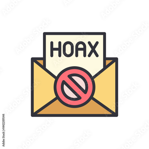 Fake mail colored icons, minimalist vector illustration ,simple transparent graphic element .Isolated on white background