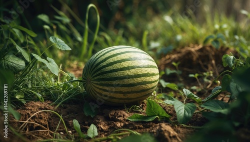 Fruits often feature Cantaloupe Melon or Cucumis melo as a popular variety.