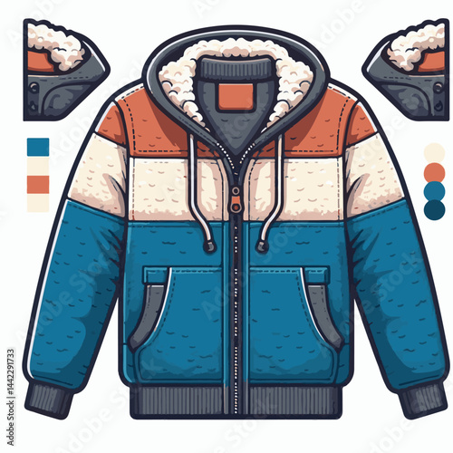 design, fleece, jacket, fashion, illustration, zipper, sweatshirt, pocket, vector, jersey, sweater, warm, unisex, coat, men, garment, male, winter wear, outerwear, puffer, bomber, fur, cardigan, hood,