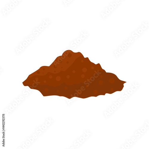 Cartoon pile of soil. Heap of ground for agricultural. Vector illustration