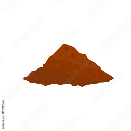 Cartoon pile of soil. Heap of ground for agricultural. Vector illustration