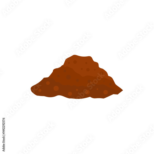 Cartoon pile of soil. Heap of ground for agricultural. Vector illustration