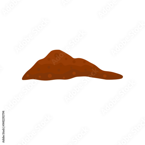 Cartoon pile of soil. Heap of ground for agricultural. Vector illustration