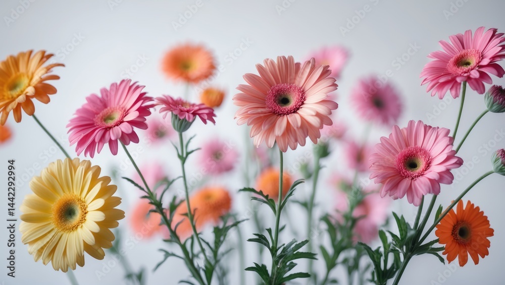 Isolated gerber daisy branches on background Isolated gerber daisy branches on background