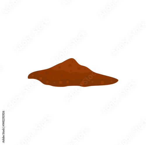 Cartoon pile of soil. Heap of ground for agricultural. Vector illustration
