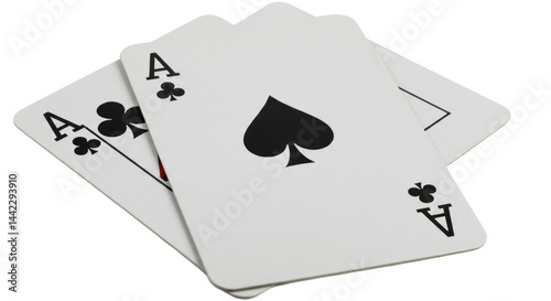 Isolated Two Aces Playing Cards with Black and Red Suits