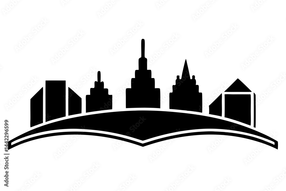 Fototapeta premium City icon vector silhouette illustration isolated on white background