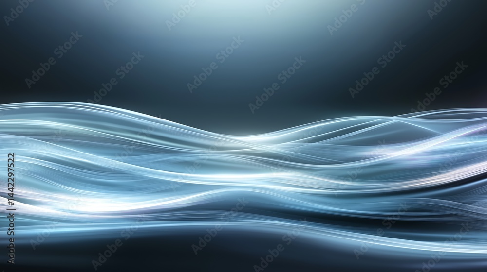 Obraz premium Dark blue abstract background with ultraviolet neon glow, blurry light lines, waves. Abstract image of speed motion on the road. abstract background with lines.