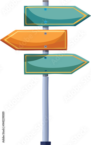 Crossroad Signs with Decision Arrows - Choice Vector for Life Path Infographics & Business Strategy Presentations
