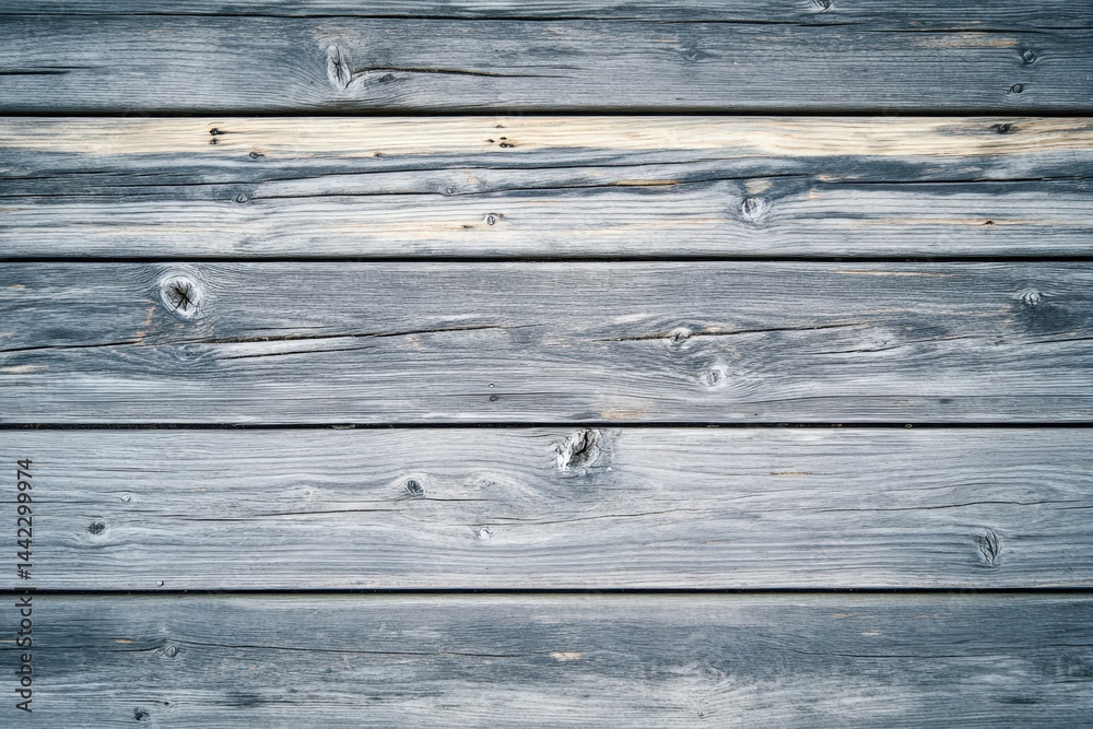 Fototapeta premium Aged, weathered wood planks in horizontal layers.